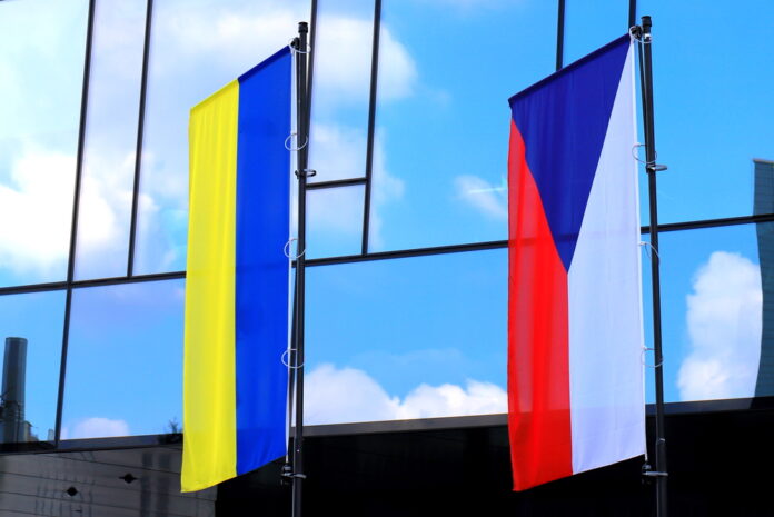 State flags of Czech Republic and Ukraine