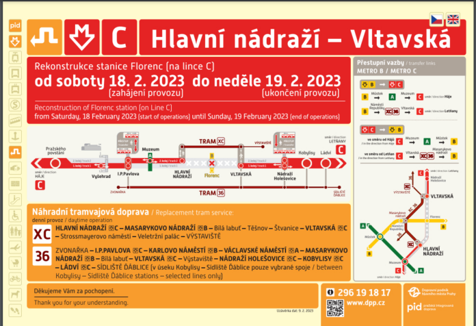 Обмеження руху: Головний вокзал-Влтавська: тимчасове припинення роботи метро