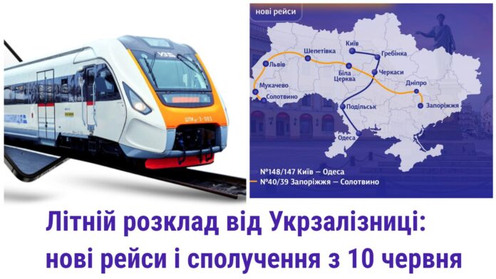 Укрзалізниця: новий графік руху поїздів на літній сезон 2023 з 10 червня