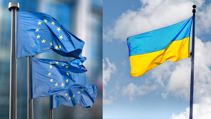 Прапорти України та ЄС